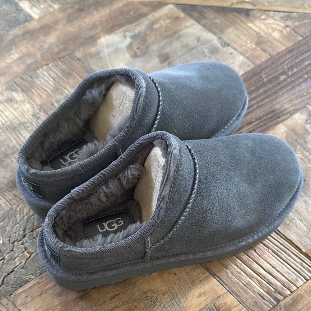 UGG Charcoal Suede Slippers New in Box